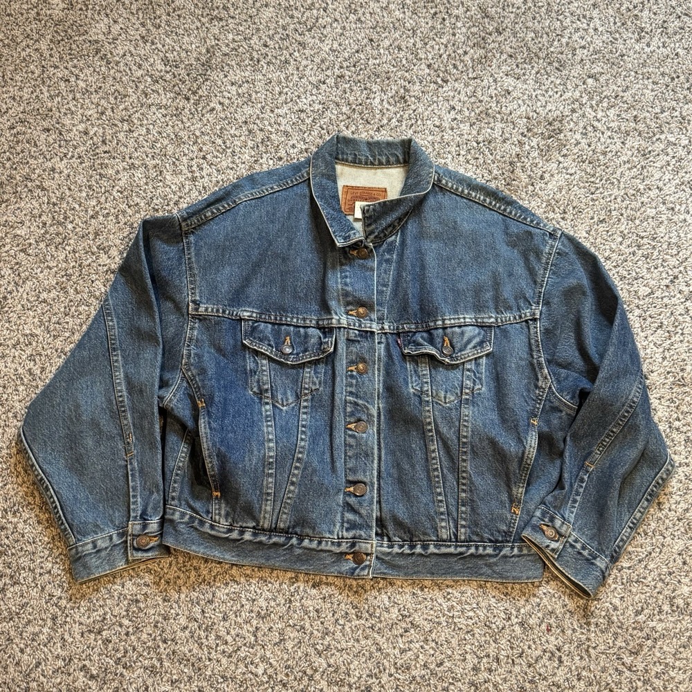 VTG Type 3 Levi's 77598 0229 Denim V Back Trucker Jean Jacket Women's Large USA